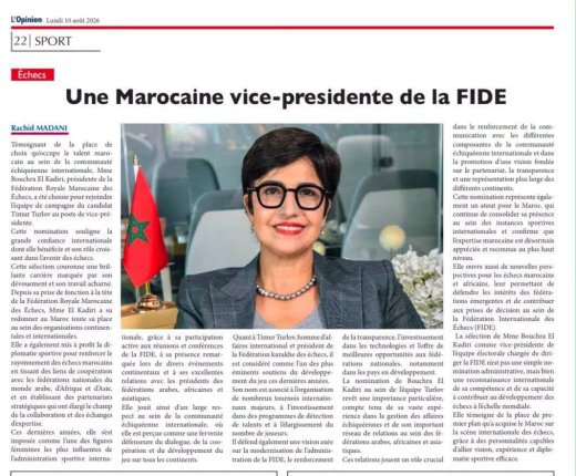 La vice-présidente de l’AIDEF en campagne pour les prochaines élections de la FIDE